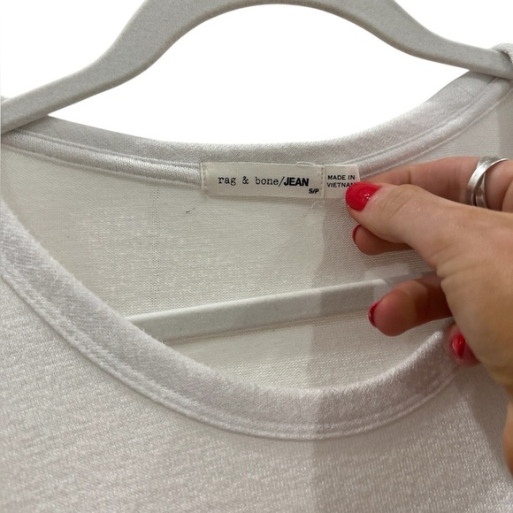 rag & bone Women's The Knit Longsleeve Top White Medium - Picture 6 of 9